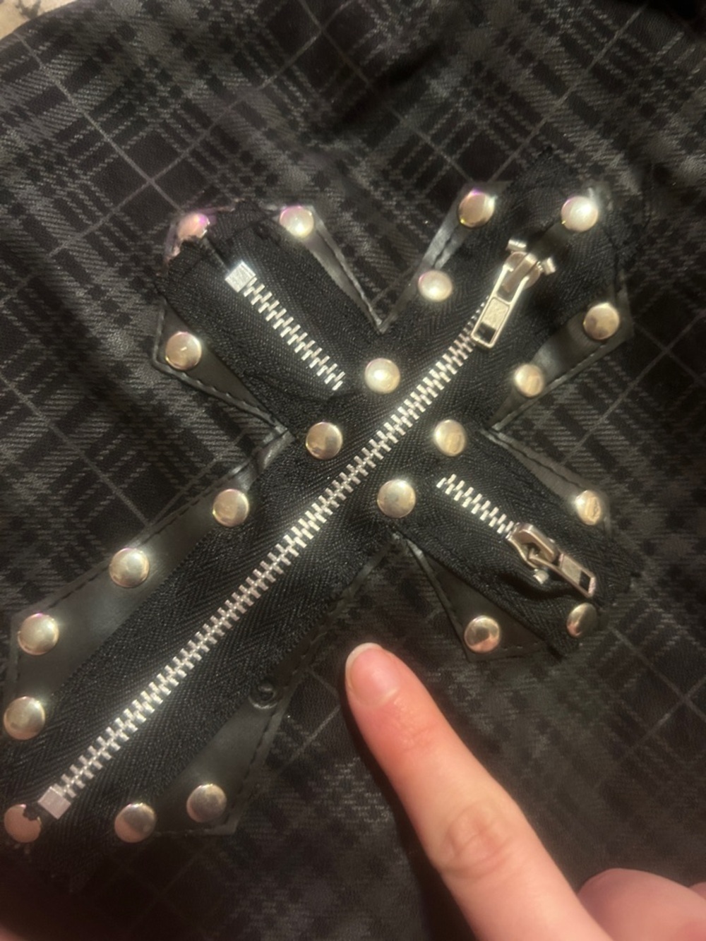 CYBER PUNK CROSS EMO MINI SKIRT Chrome hearts inspired - Picture 7 of 7